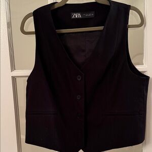 Zara Elegant Black Sleeveless Vest
